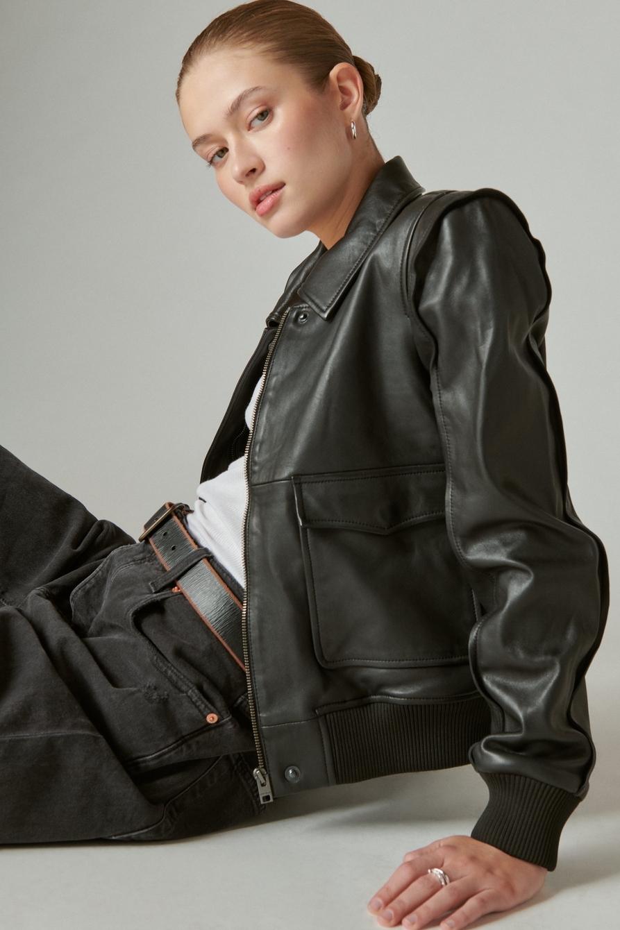 leather flight jacket